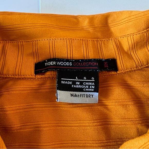 Tiger Woods Collection Nike Fit Dry Large Men’s Orange Polo Shirt - Picture 3 of 4